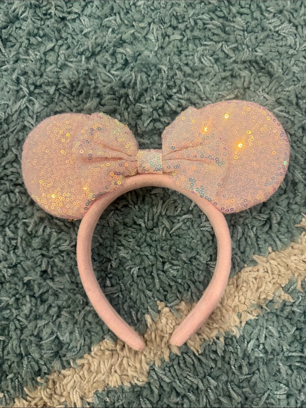 Disney Pink Sequin Minnie-Style Ear Headband